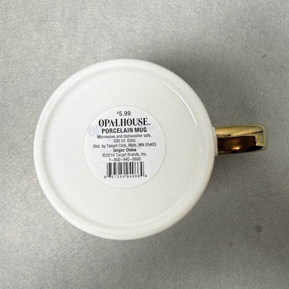 OpalHouse Monogram O Initial Coffee Mug Floral Letter Gold Handle 16oz Cup - Picture 4 of 4